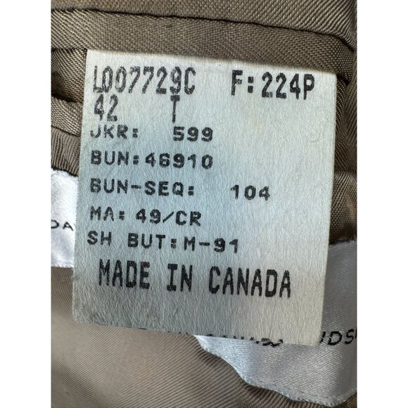 Chaps Ralph Lauren Mens Houndstooth Wool Blazer Jacket 42T Brown Academia - Picture 6 of 14